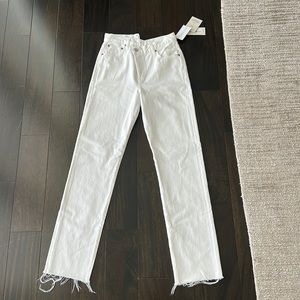 Agolde Brand new BNWT criss cross white straight element jeans. $208 size 24